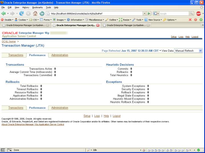 oc4j admin console jta2