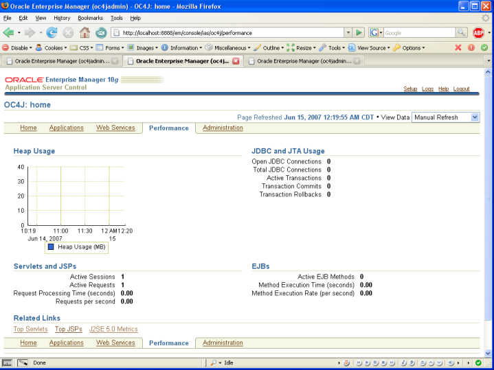 oc4j admin console perf1