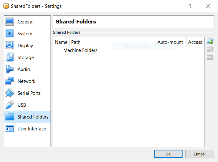 Shared Folders tab