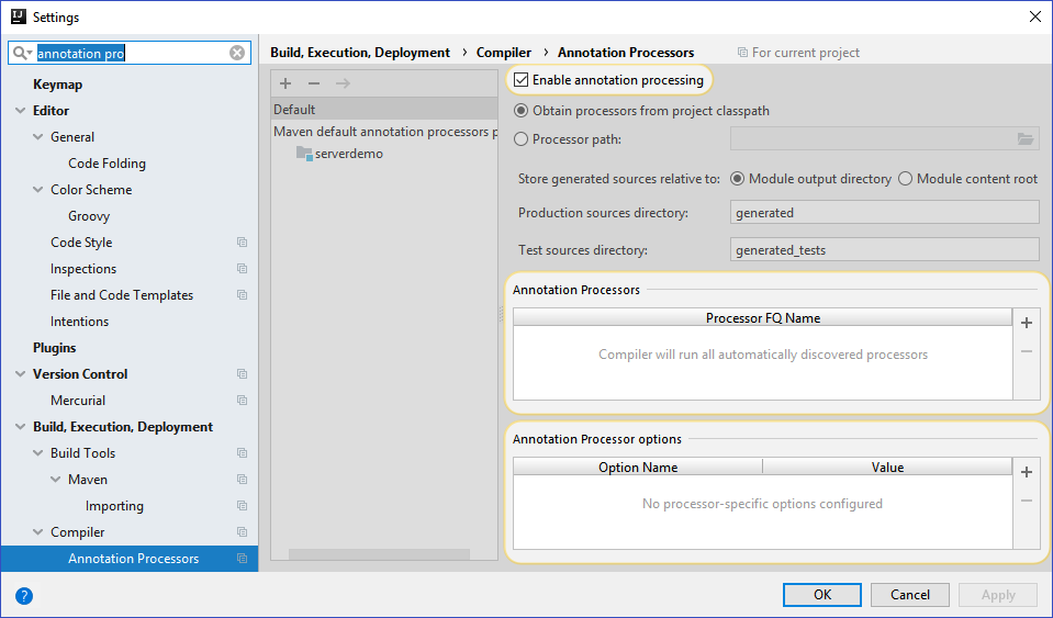 intellij annotation processors